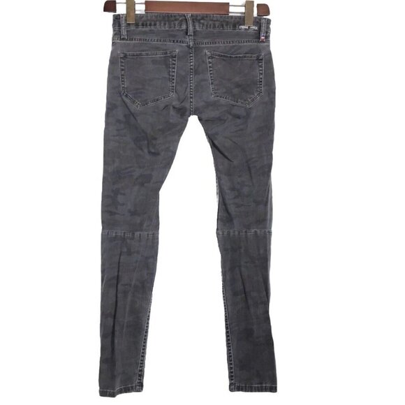 Etienne Marcel Women's 27 Multicolor Camo Zip Moto Skinny Jeans 100% Cotton - Picture 4 of 8